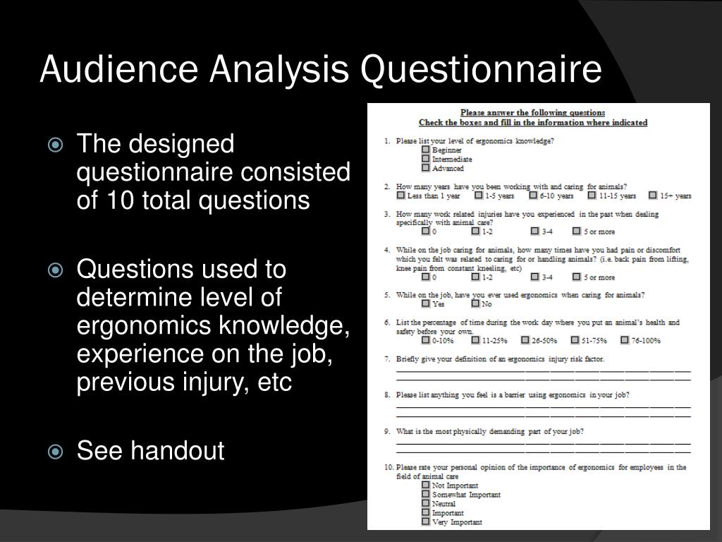 PPT Introduction to Ergonomics in Animal Care Awareness Training
