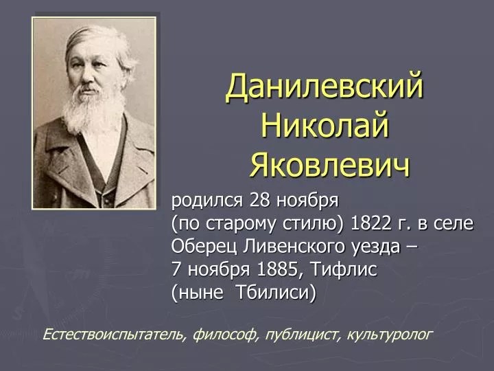 PPT Данилевский Николай Яковлевич PowerPoint Presentation ID6977469