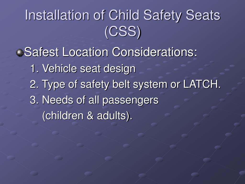 PPT Child Seat Safety PowerPoint Presentation, free download ID6979531