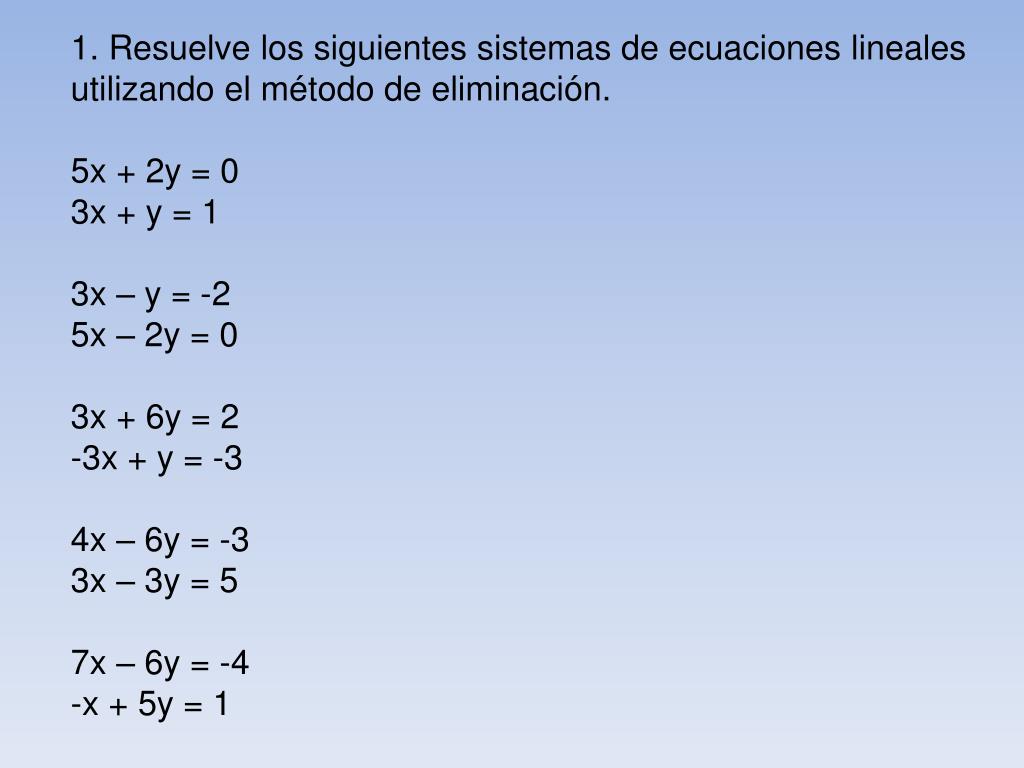 PPT SISTEMA DE ECUACIONES LINEALES. PowerPoint