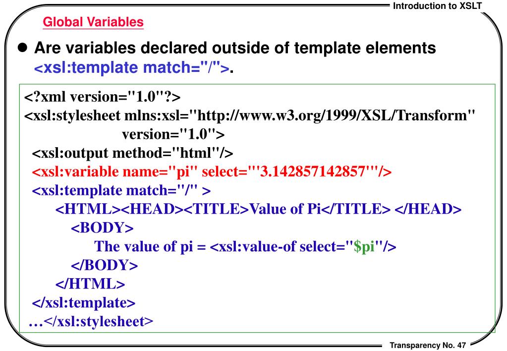 PPT Introduction to XSLT PowerPoint Presentation, free download ID