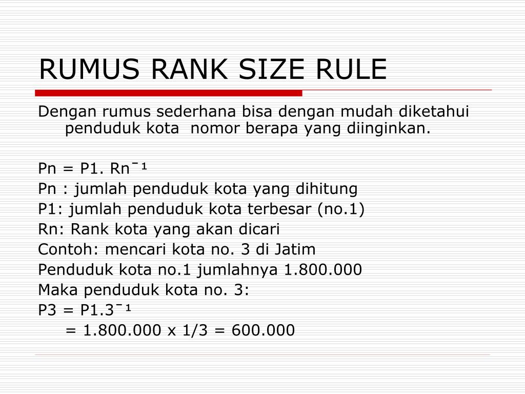 PPT RANK SIZE RULE PowerPoint Presentation, free download ID6983636