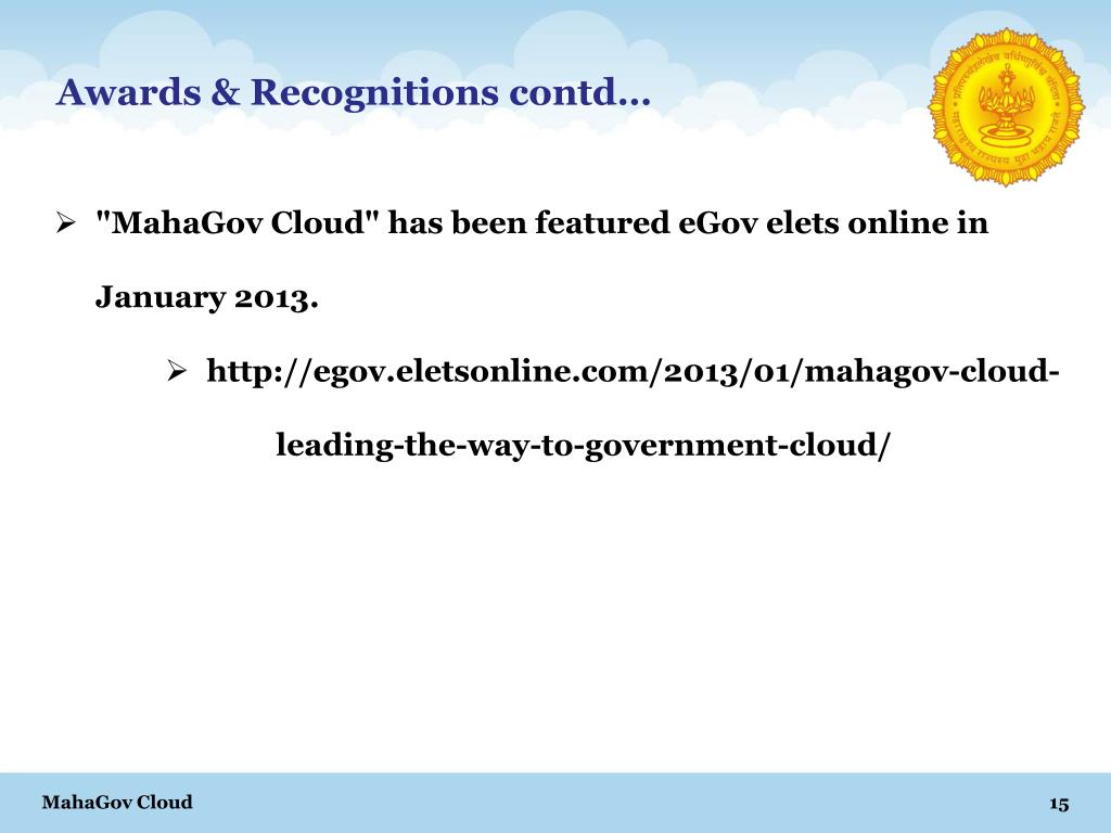 PPT Maharashtra State Data Centre (MHSDC) MahaGov Cloud PowerPoint