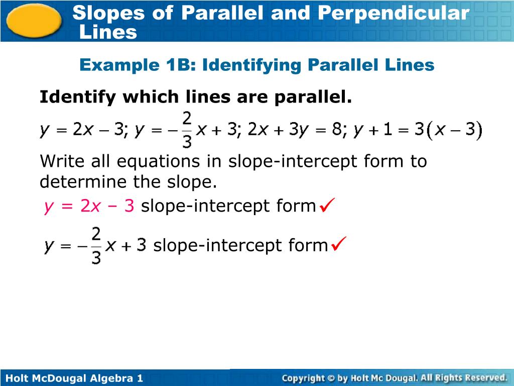 PPT - Slopes of Parallel and Perpendicular Lines PowerPoint