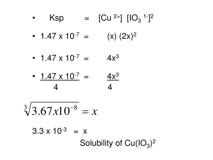 ️ Ksp of cu io3 2. The molar solubility of Pb(IO3)2 in a 0.10 M NaIO3