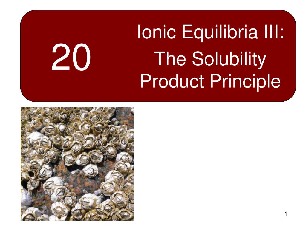 PPT Ionic Equilibria III The Solubility Product Principle PowerPoint