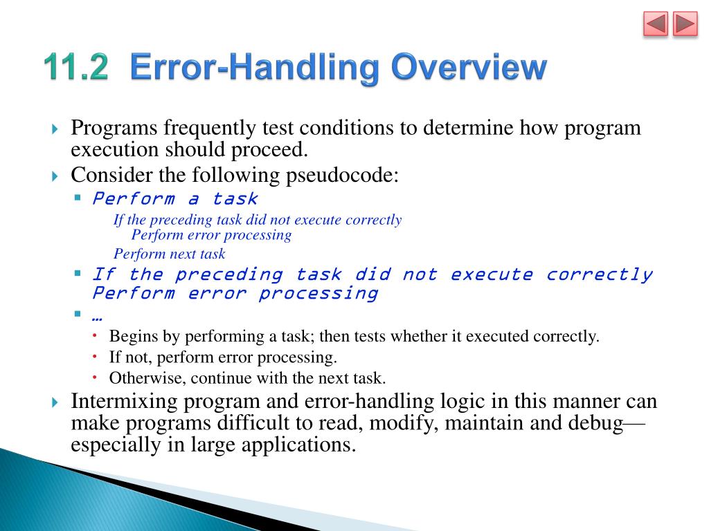 PPT Chapter 11 Exception Handling PowerPoint Presentation, free