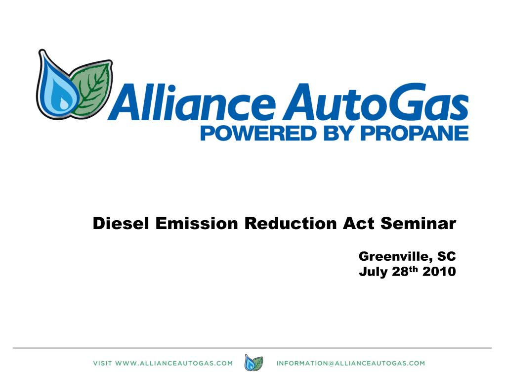 PPT Diesel Emission Reduction Act Seminar Greenville, SC July 28 th 2010 PowerPoint