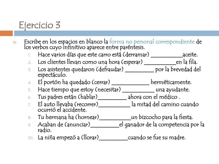 PPT Formas no personales del verbo PowerPoint Presentation ID6996378