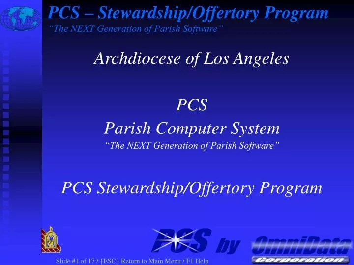 PPT PCS Stewardship/Offertory Program “The NEXT Generation of