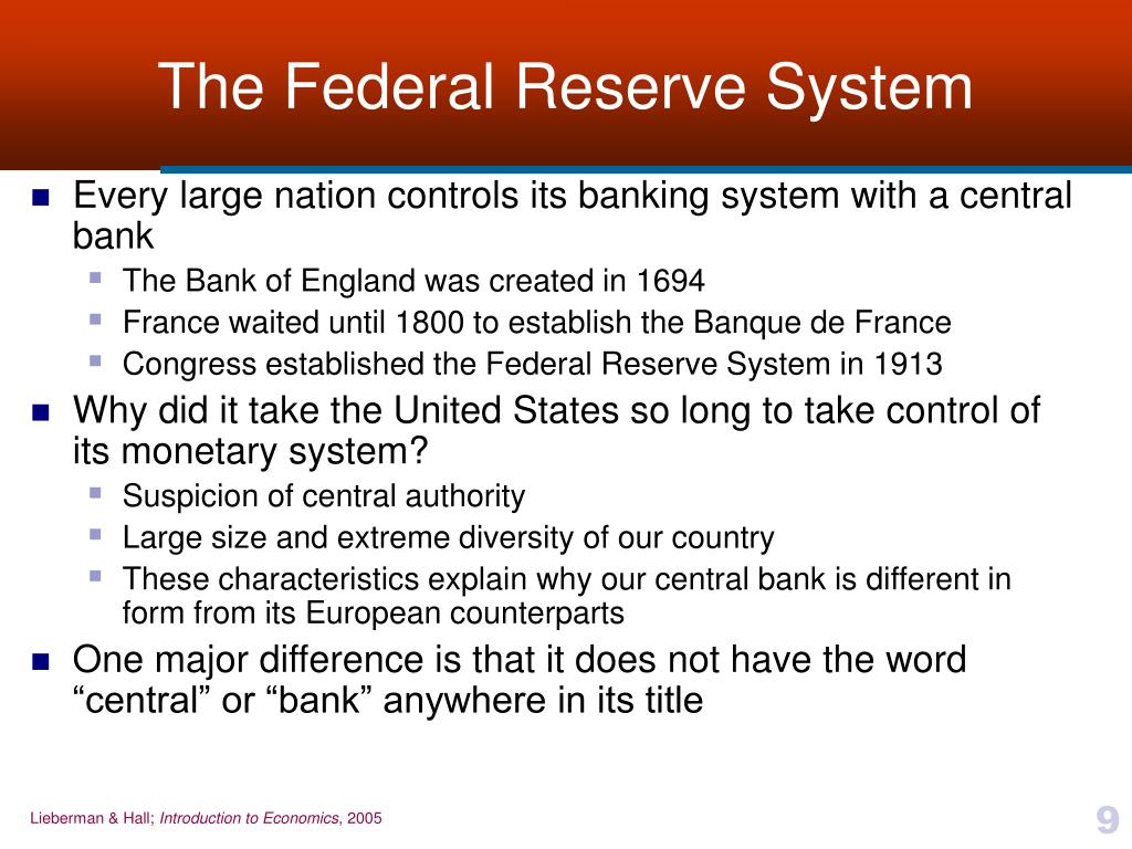PPT Chapter 16 The Banking System, The Federal Reserve