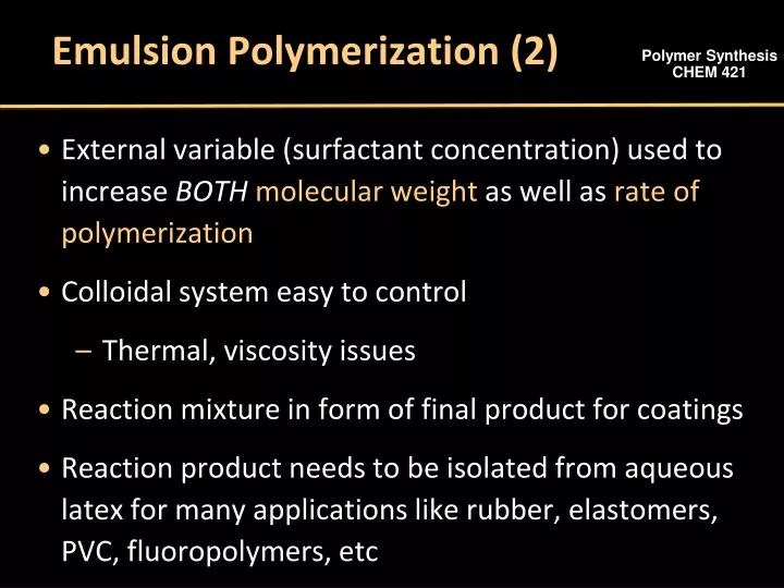 PPT Emulsion Polymerization (2) PowerPoint Presentation, free