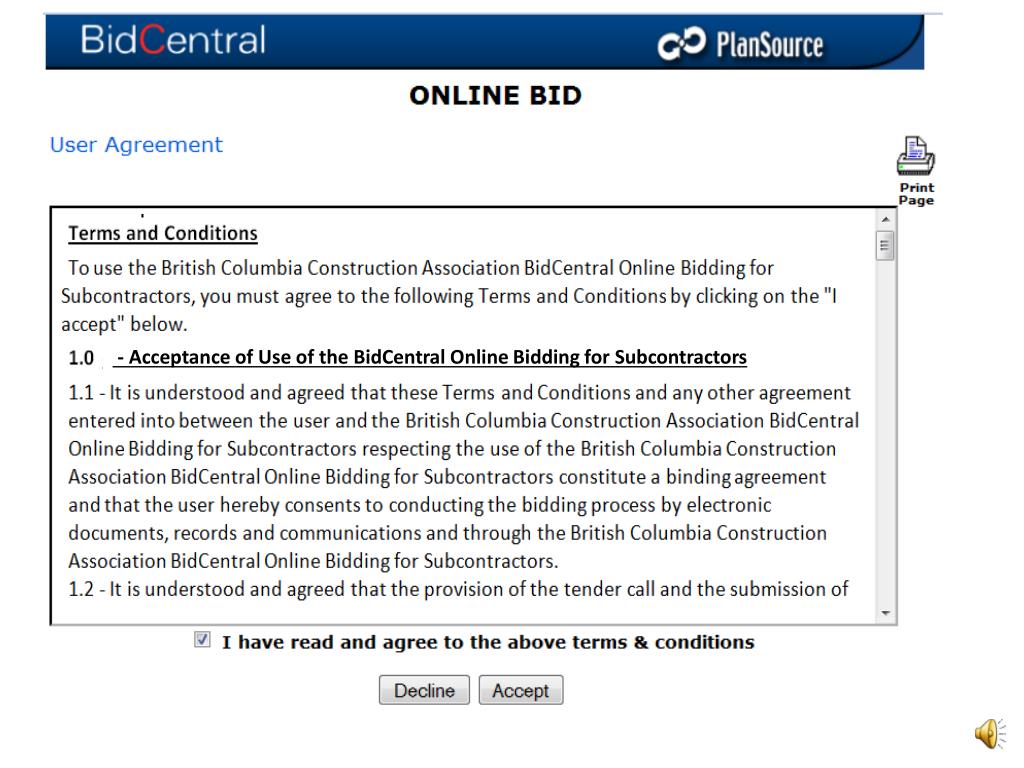 PPT Submitting an Online Bid with BidCentral Online Bidding for Subcontractors (BOBS