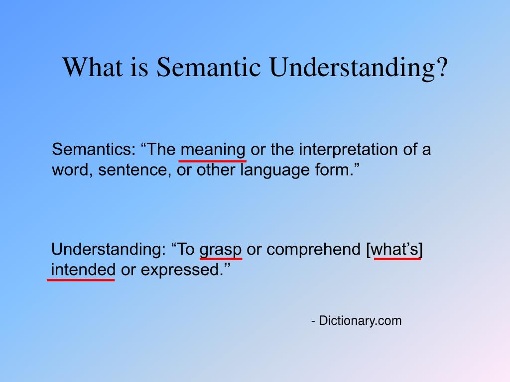 PPT Semantic Understanding PowerPoint Presentation, free download