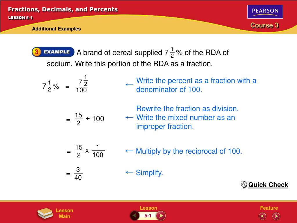 PPT Fractions, Decimals, and Percents PowerPoint Presentation, free