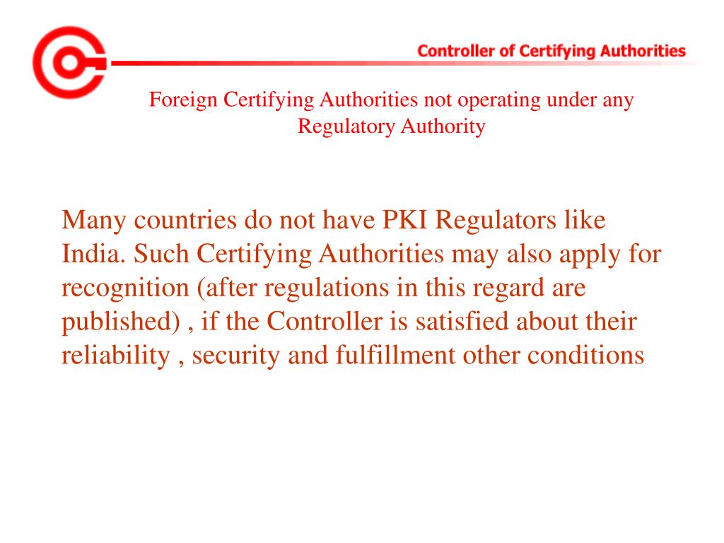 PPT Controller of Certifying Authorities(CCA) Ministry of