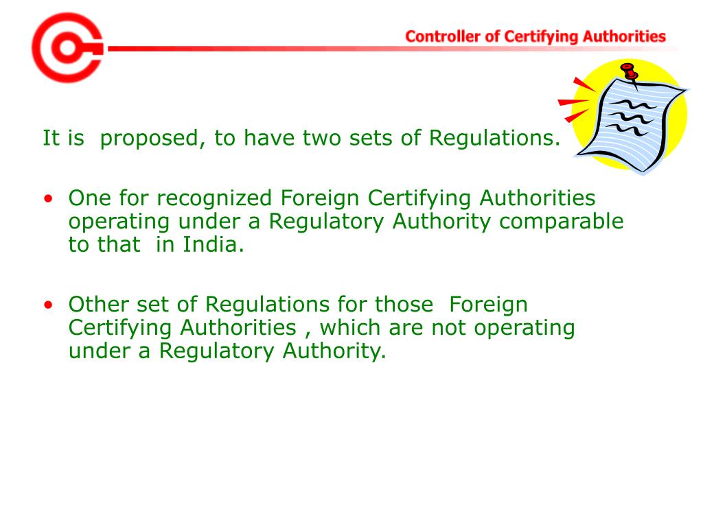 PPT Controller of Certifying Authorities(CCA) Ministry of