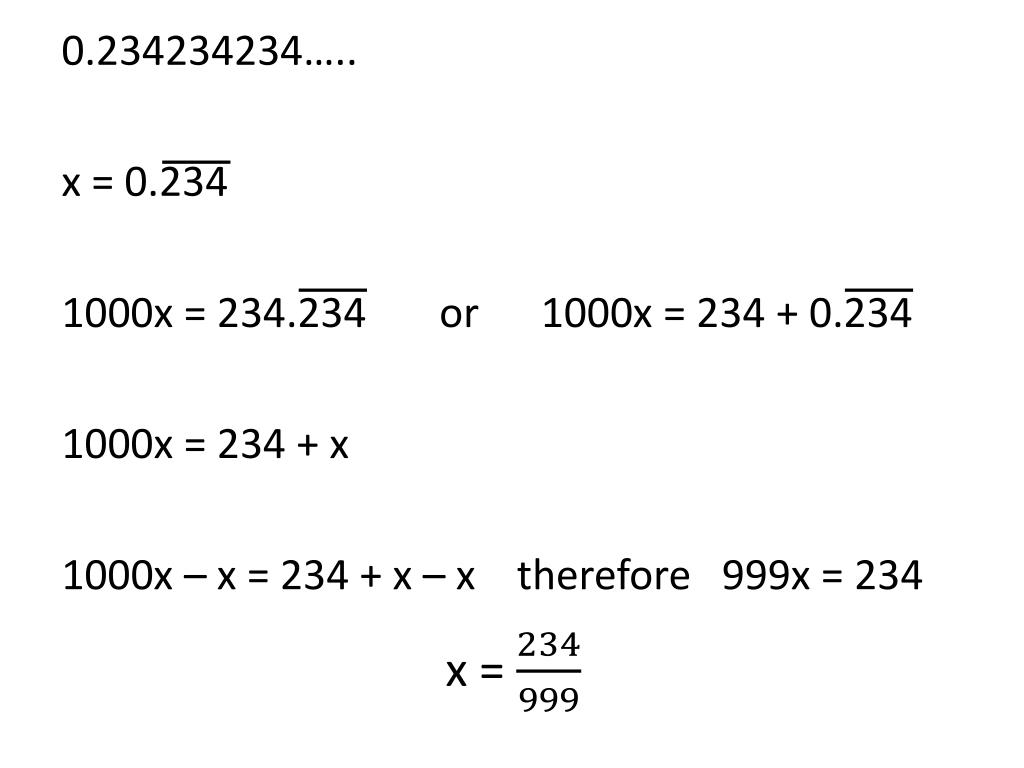 PPT Converting Repeating Decimals to Fractions PowerPoint