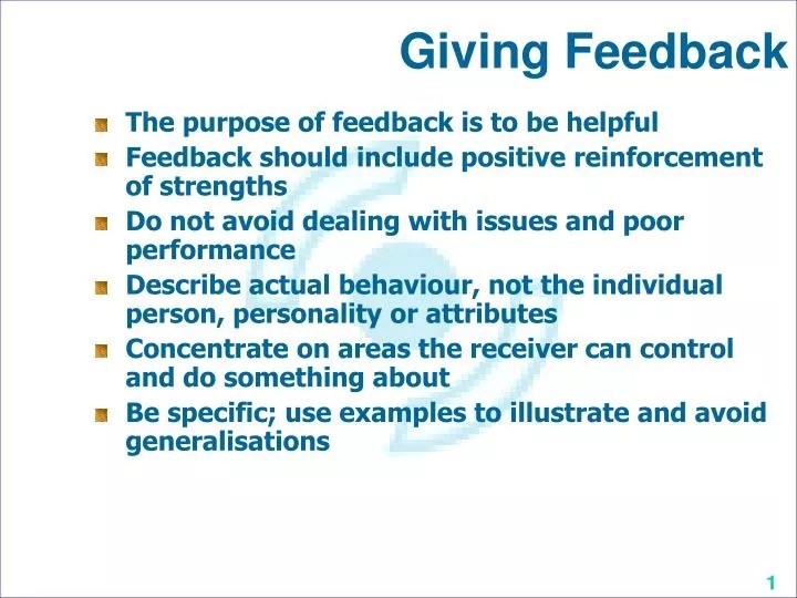 PPT Giving Feedback PowerPoint Presentation, free download ID7010879
