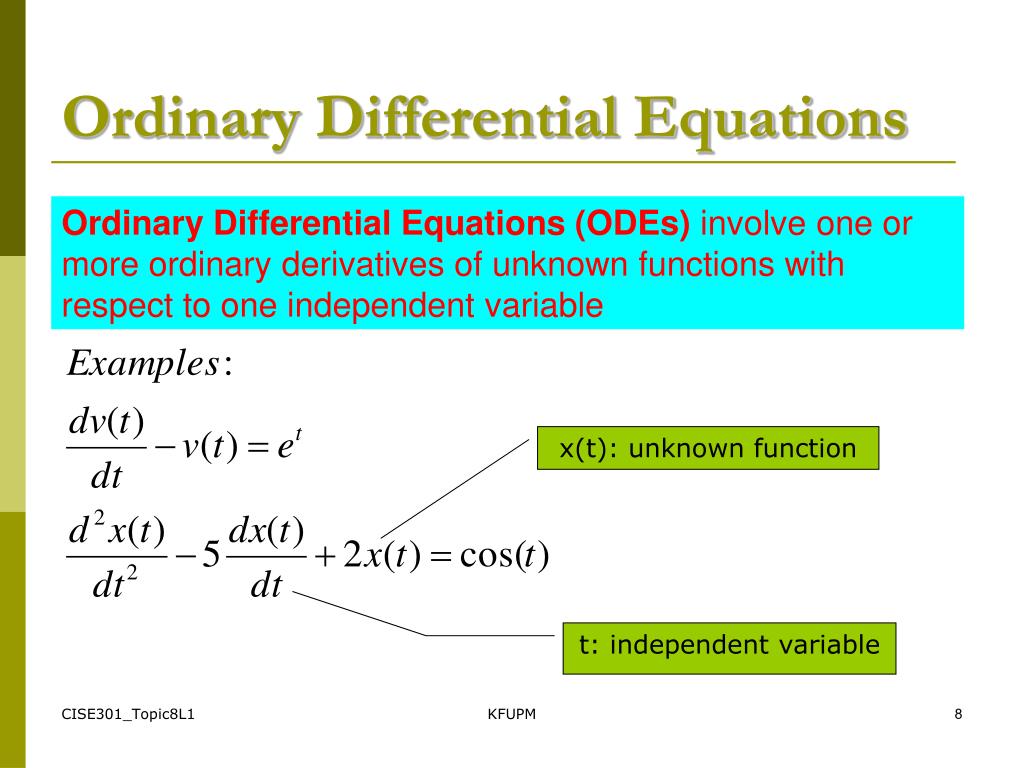 PPT SE301 Numerical Methods Topic 8 Ordinary Differential Equations
