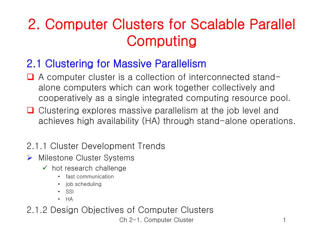 PPT 2. Computer Clusters for Scalable Parallel Computing PowerPoint