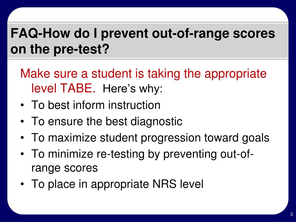 PPT TABE OutofRange Scores PowerPoint Presentation, free download