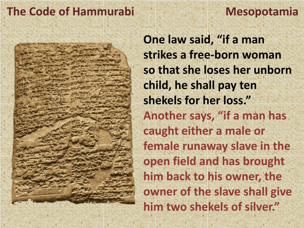 PPT The Code of Hammurabi Mesopotamia PowerPoint Presentation, free