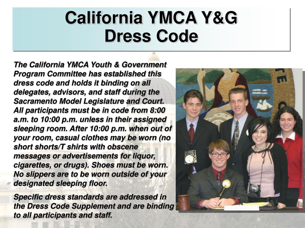 PPT California YMCA Youth & Government Dress Code PowerPoint