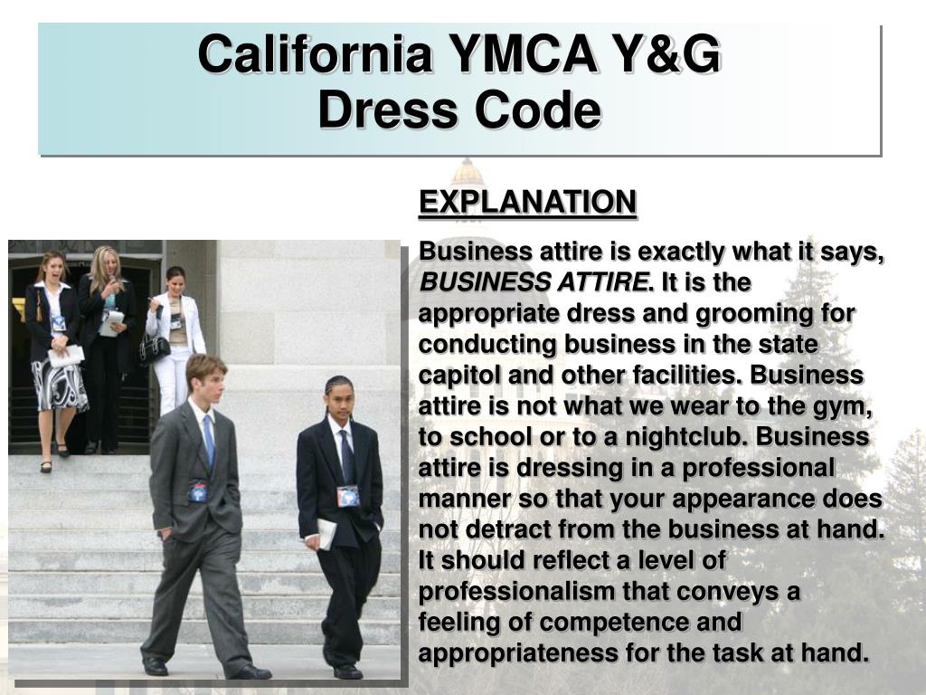 PPT California YMCA Youth & Government Dress Code PowerPoint