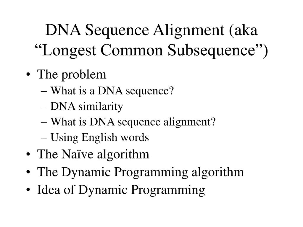 PPT DNA Sequence Alignment PowerPoint Presentation, free download