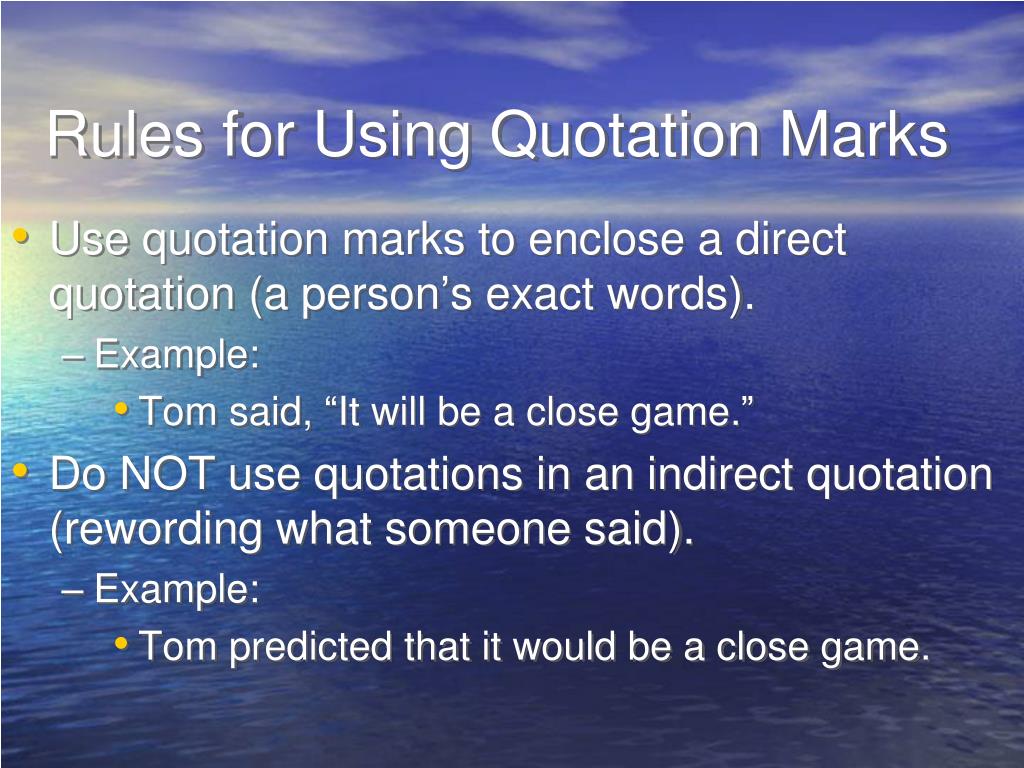 PPT Using Quotation Marks Correctly PowerPoint Presentation, free