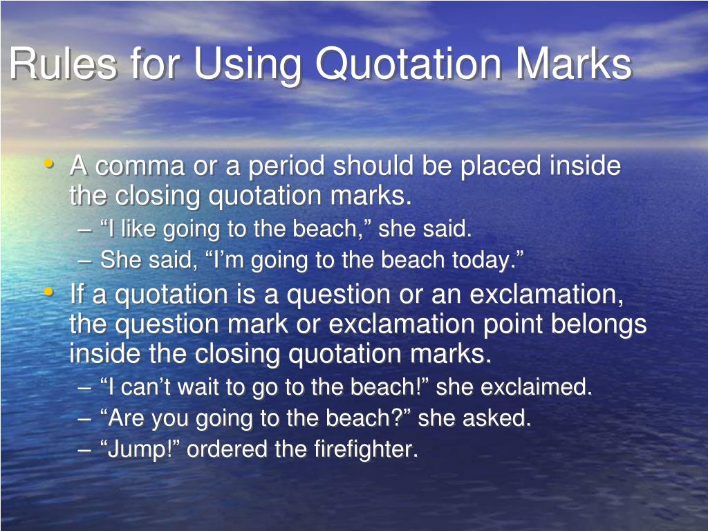 PPT Using Quotation Marks Correctly PowerPoint Presentation, free