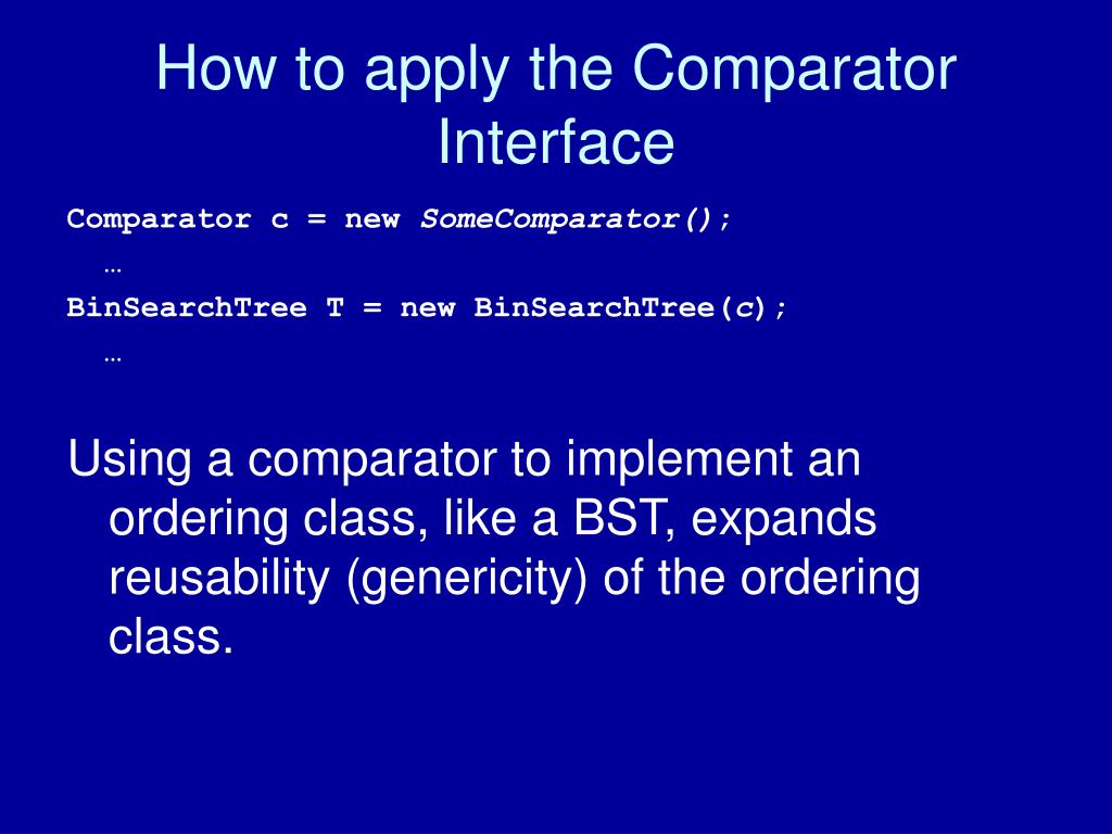 PPT CS 2 and Java’s Comparator Interface PowerPoint Presentation