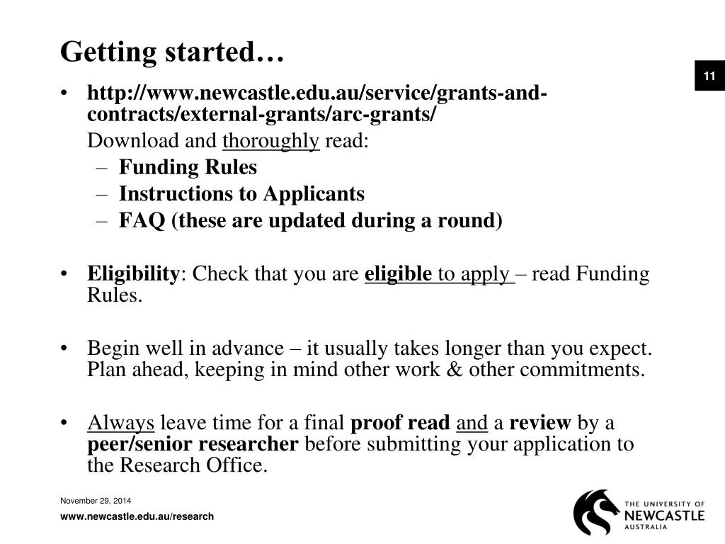 PPT ARC Discovery Early Career Research Award (DECRA) 2012 PowerPoint