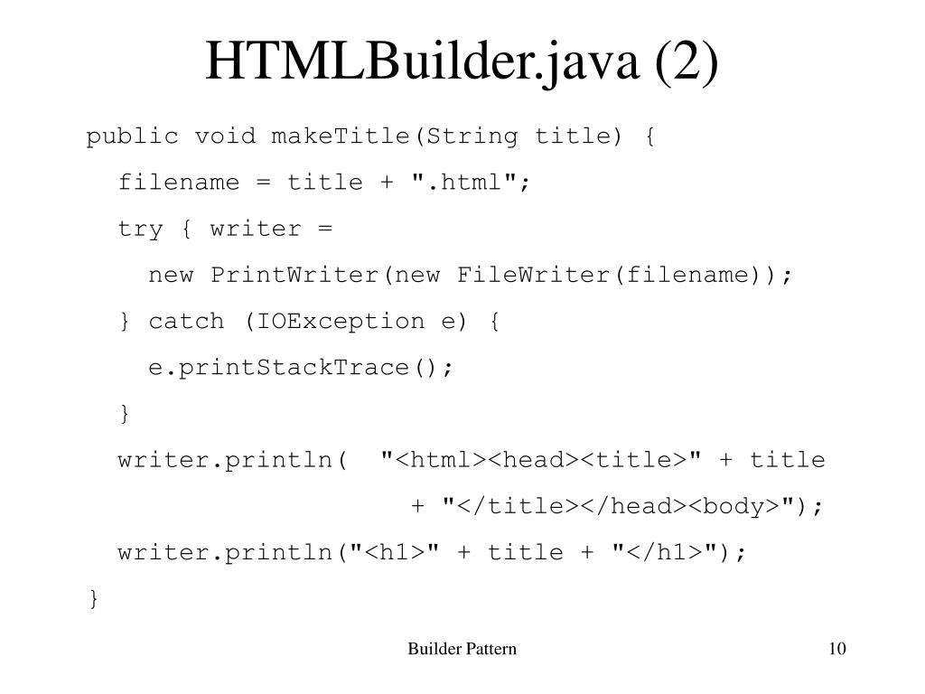 PPT Builder Pattern PowerPoint Presentation, free download ID7042904