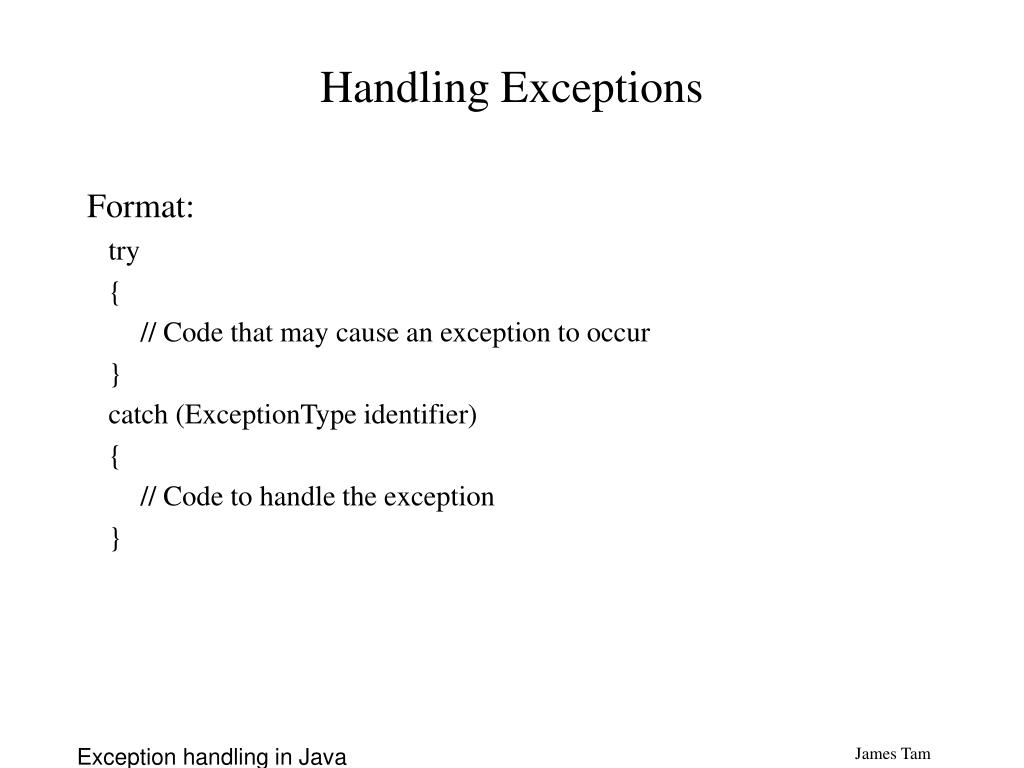 PPT Java Exception Handling PowerPoint Presentation, free download