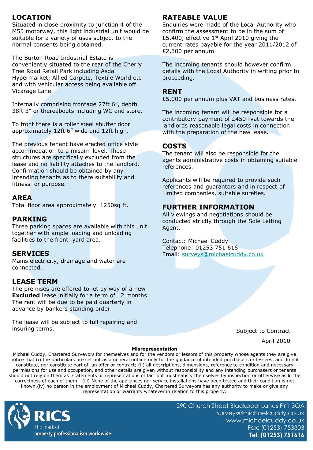 PPT TO LET Unit 9 Burton Road Industrial Estate Burton Road