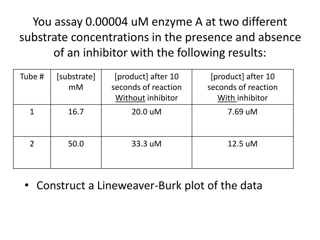 PPT Calculate the V max and K M for this enzyme PowerPoint