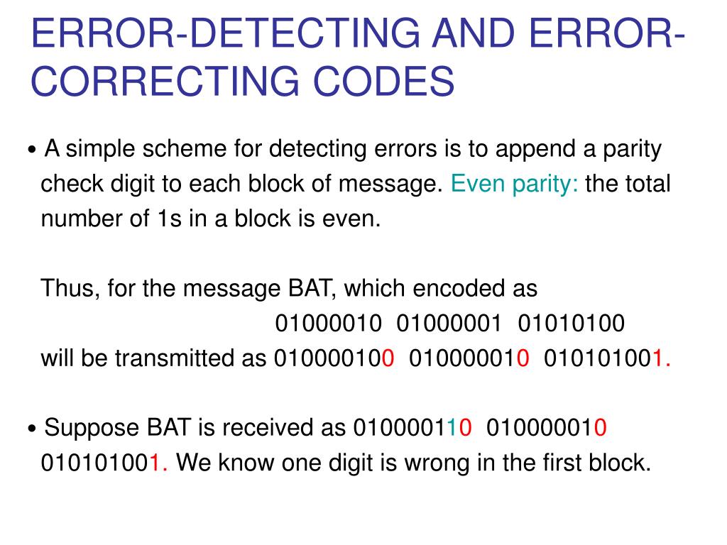 PPT ERRORDETECTING AND ERROR CORRECTING CODES PowerPoint