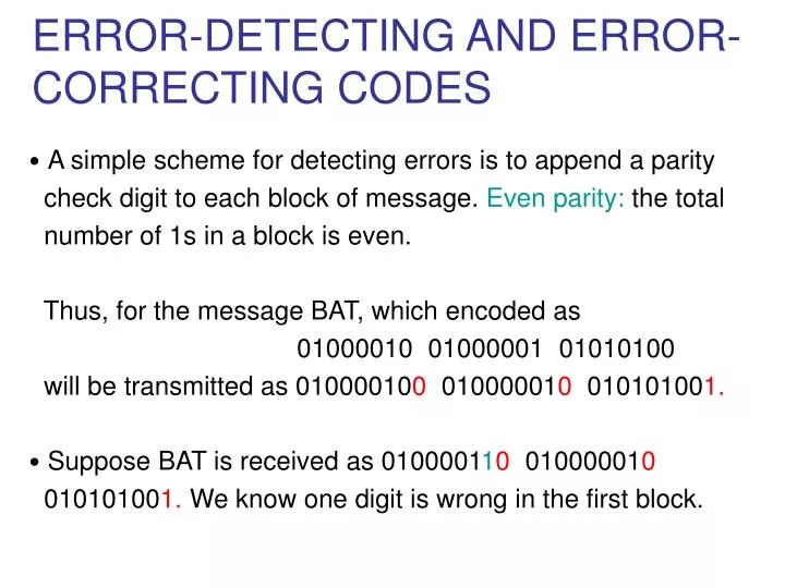 PPT ERRORDETECTING AND ERROR CORRECTING CODES PowerPoint