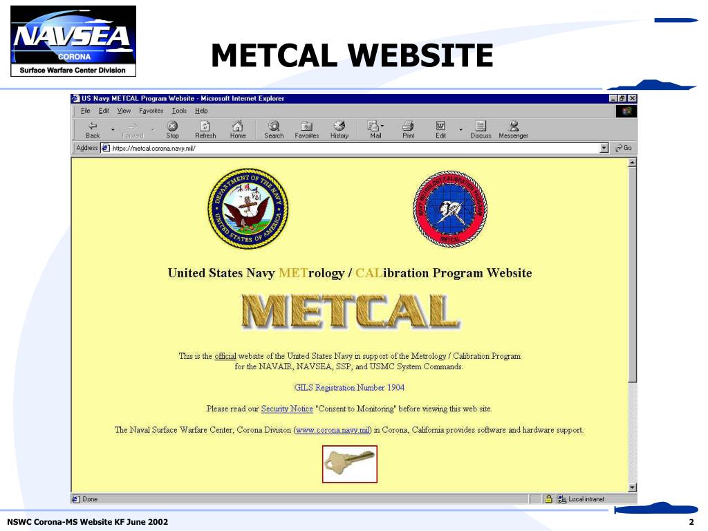 PPT NSWC CoronaMS Website KF June 2002 PowerPoint Presentation, free download ID7075251