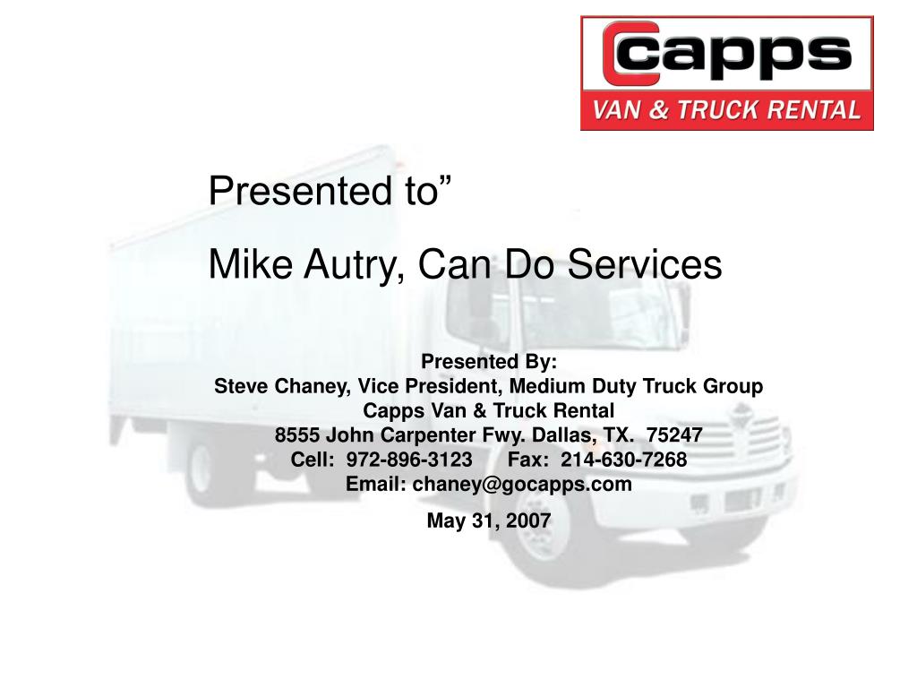 Capps Van Rental Garland Texas at Betty Hayhurst blog