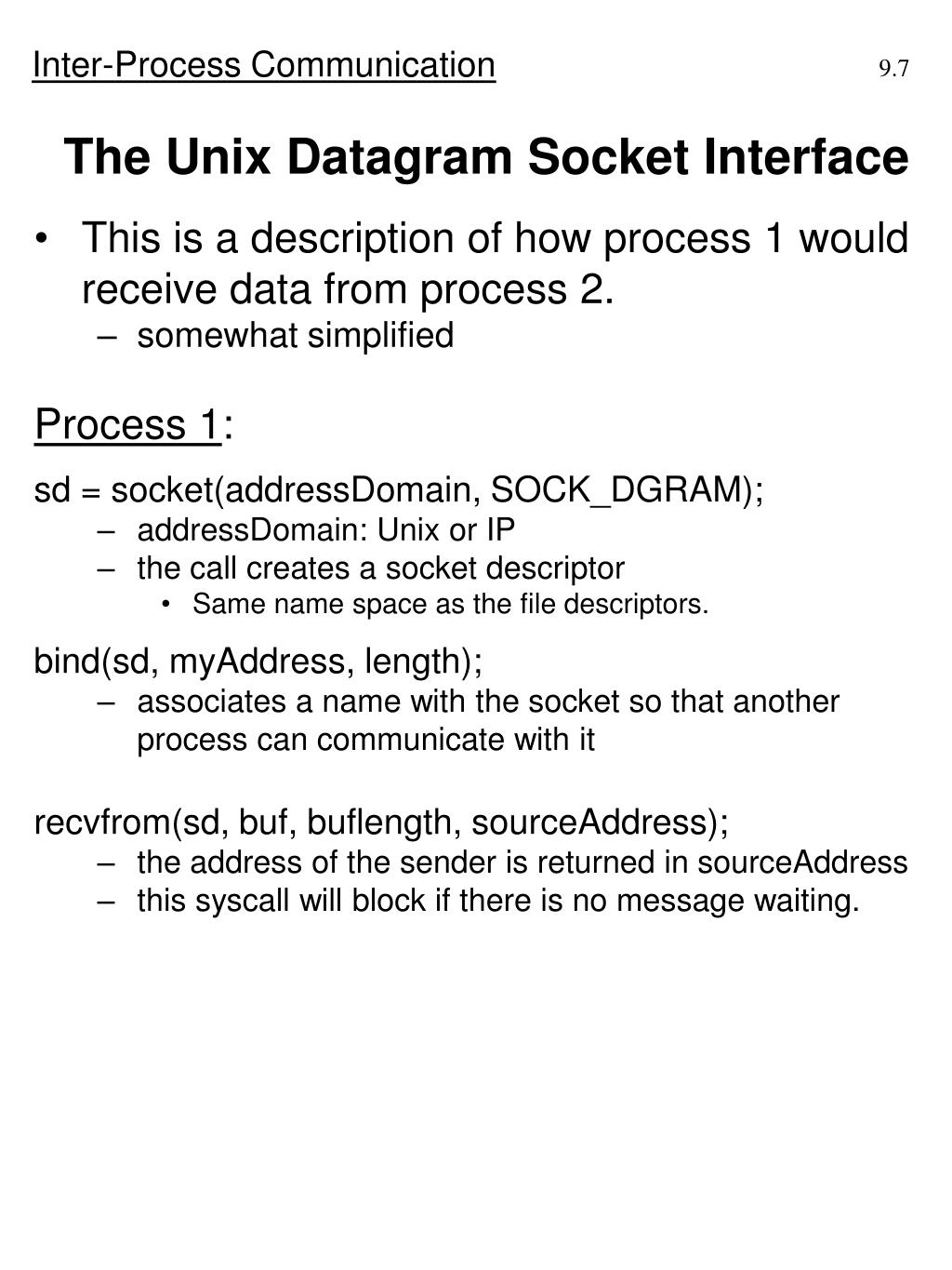 PPT Unix Sockets PowerPoint Presentation, free download ID7078825