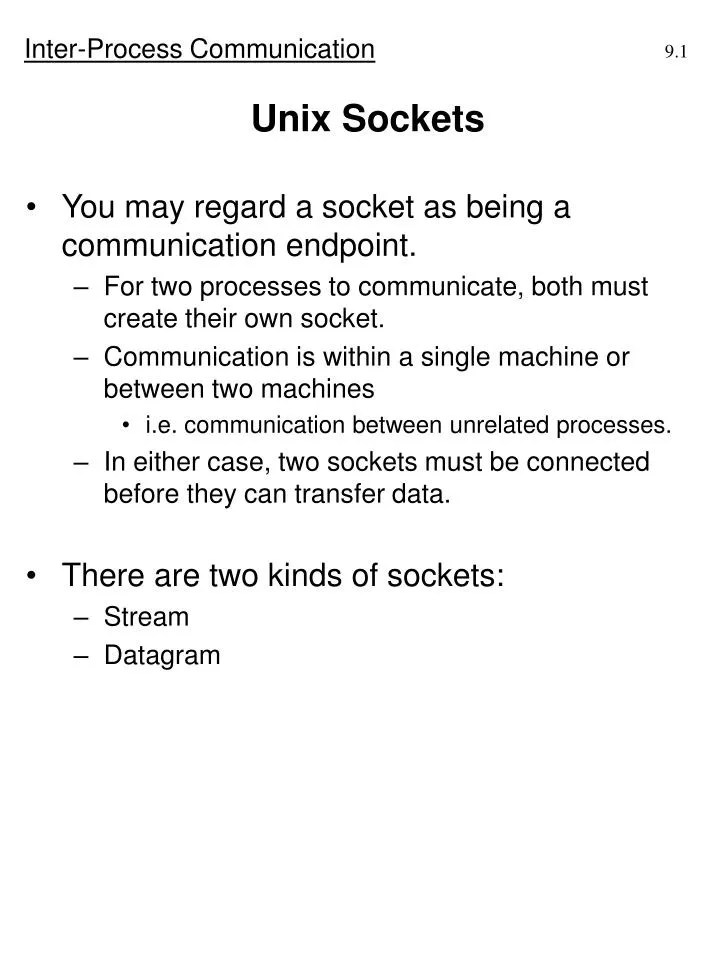 PPT Unix Sockets PowerPoint Presentation, free download ID7078825