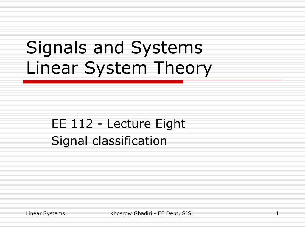 PPT Signals and Systems Linear System Theory PowerPoint Presentation