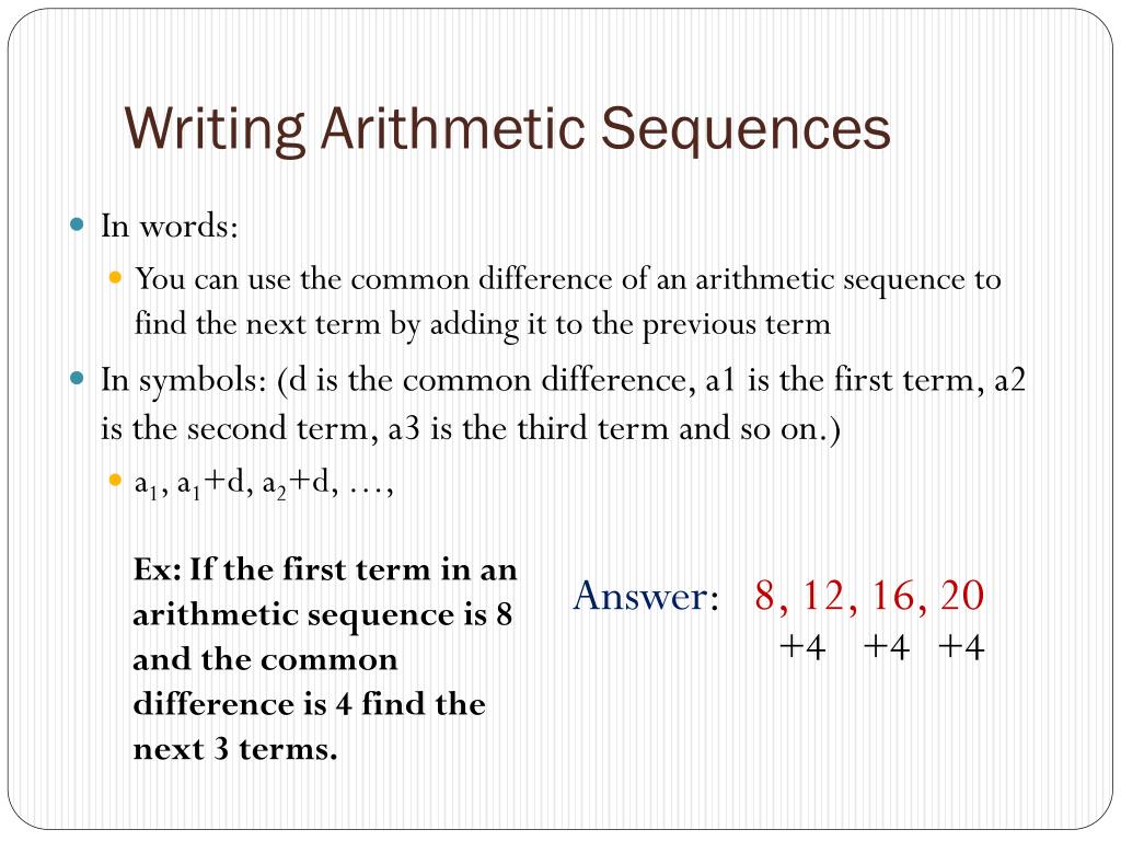 PPT Arithmetic Sequences PowerPoint Presentation, free download ID