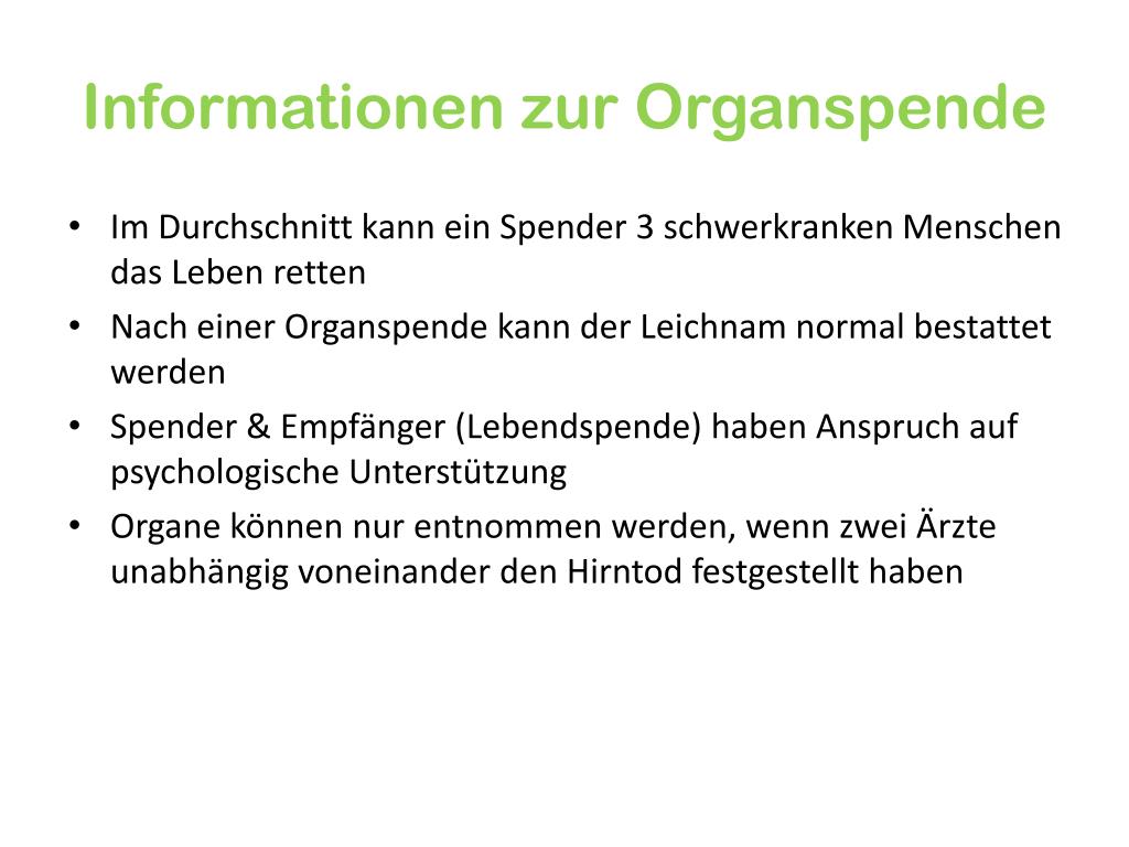 PPT Schenkst du mir dein Herz? Organspende in der