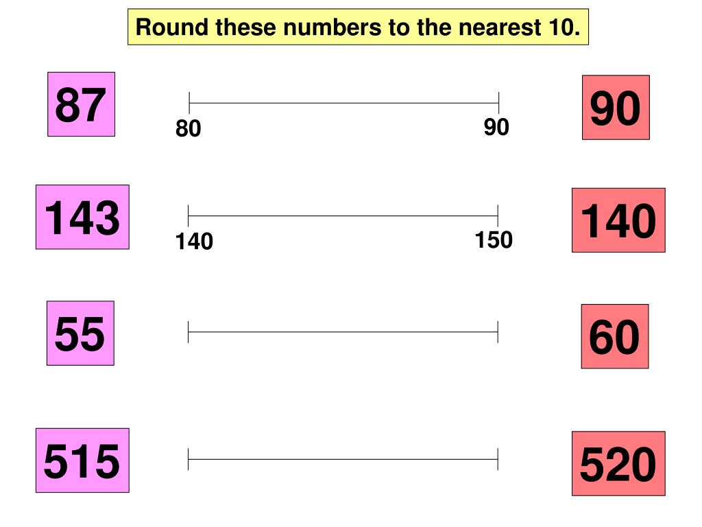 PPT - Round these numbers to the nearest 10. PowerPoint Presentation