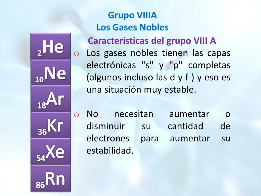 PPT Grupo VIIIA Los Gases Nobles PowerPoint Presentation, free