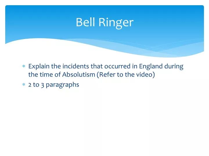 PPT Bell Ringer PowerPoint Presentation, free download ID7096853